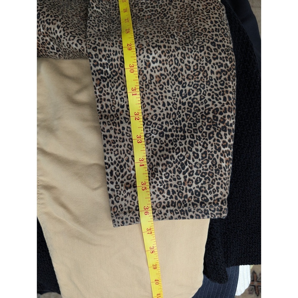 White House Black Market Women's Pants Size 8 Cheetah Skinny Ankle Denim - Picture 7 of 8